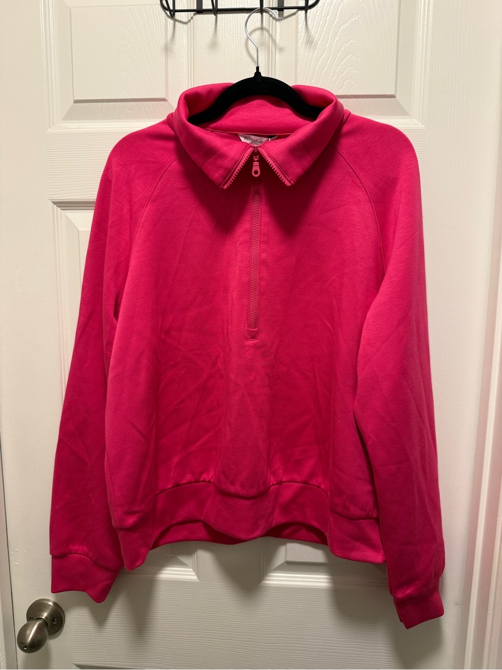 Women's Hot Pink Half-Zip Pullover Top